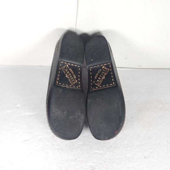 L'artiste Spring Step Women's Chino EU42 US11-11,5 Black Leather Floral Clogs - Picture 13 of 15